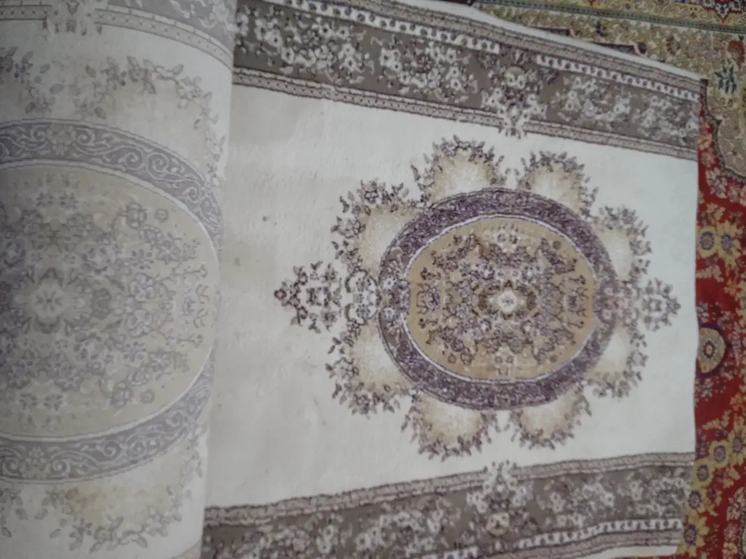 کناره فرش کرم رنگ ۱در۴ ۲۰|فرش|سرپل ذهاب, |دیوار