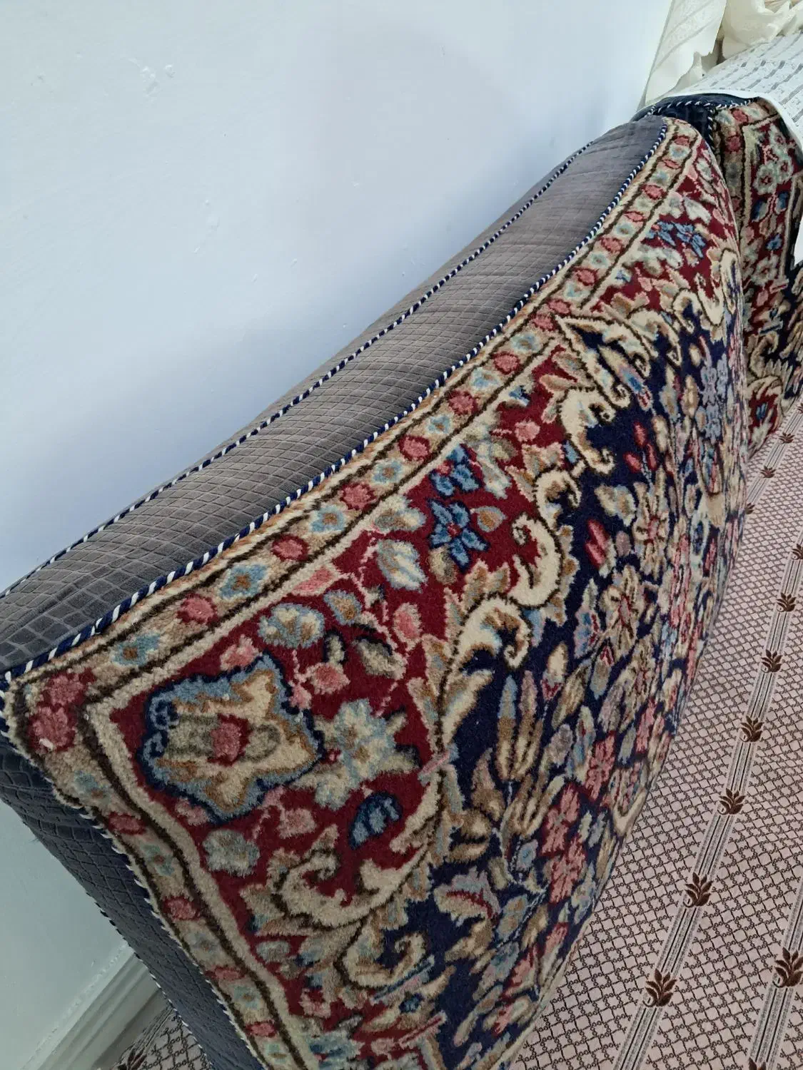 پشتی دستبافت طرح کبکی کرمانی|پشتی|رفسنجان, |دیوار