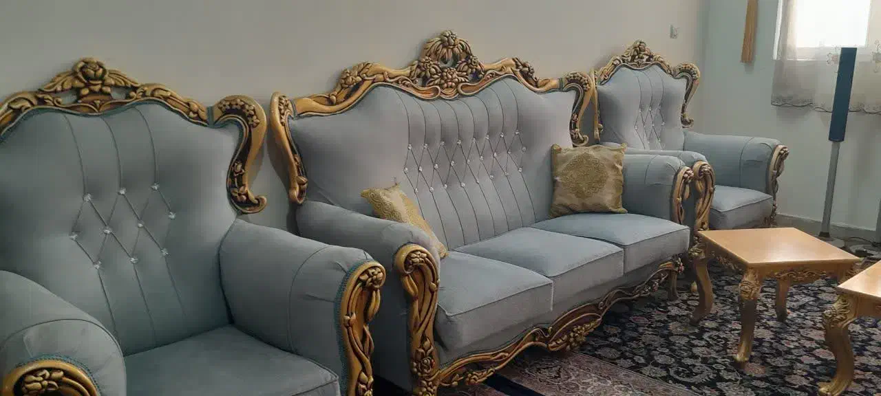 مبل ۹ نفره استیل سلطنتی با۲عسلی ومیز وسط|مبلمان خانگی و میز عسلی|تهران, افسریه جنوبی|دیوار