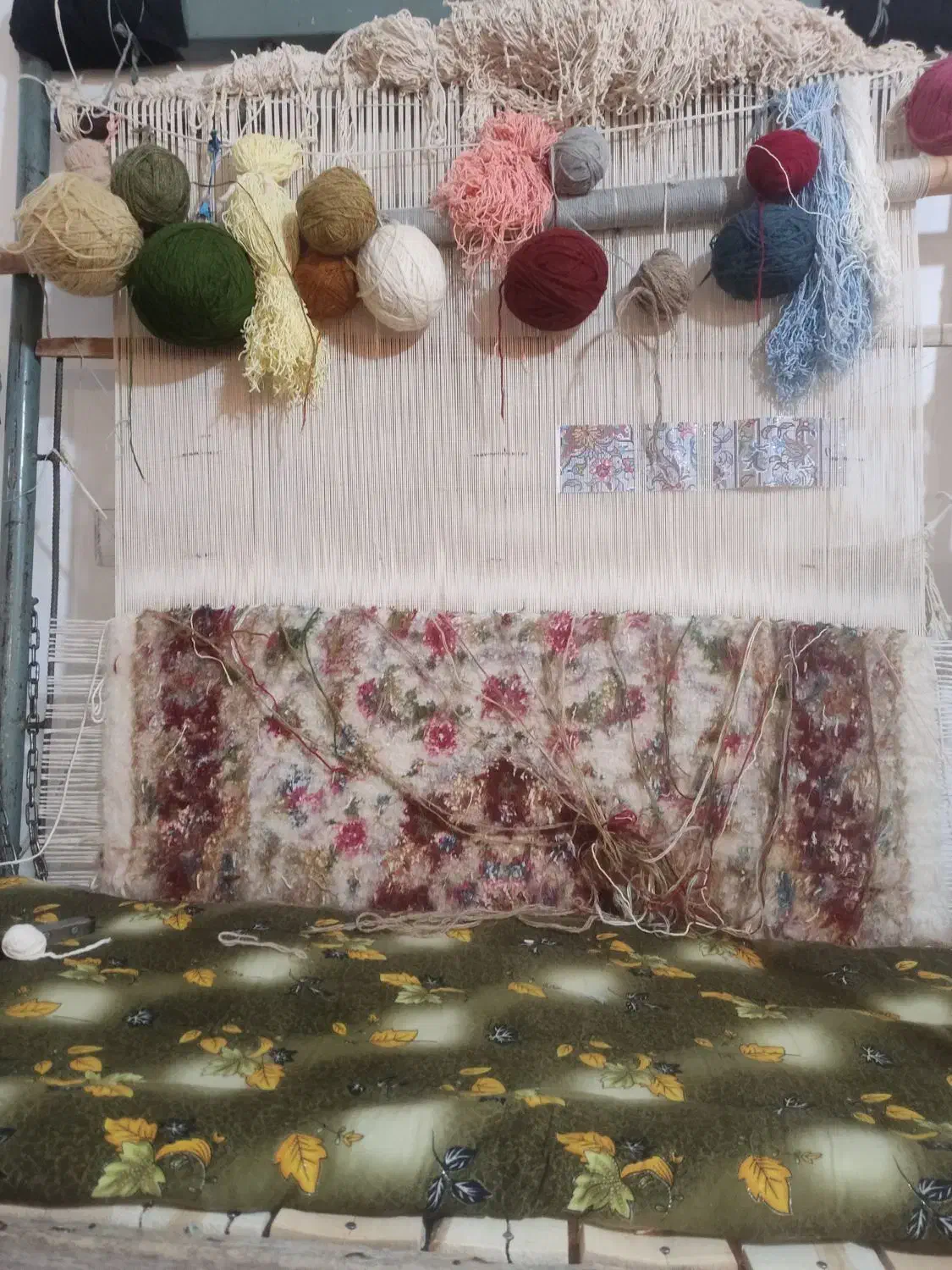 فرش نیمه کار ه|فرش|مراغه, |دیوار