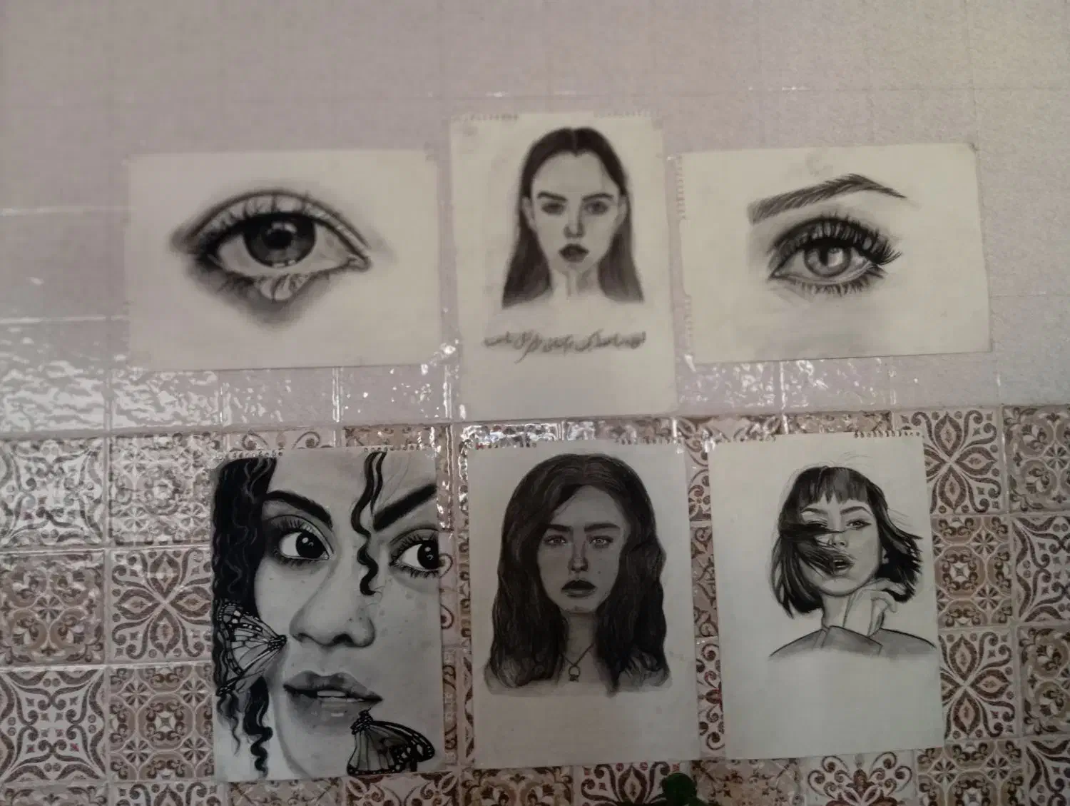 طراحی چهره با سیاه قلم|تابلو، نقاشی، عکس|چابهار, |دیوار