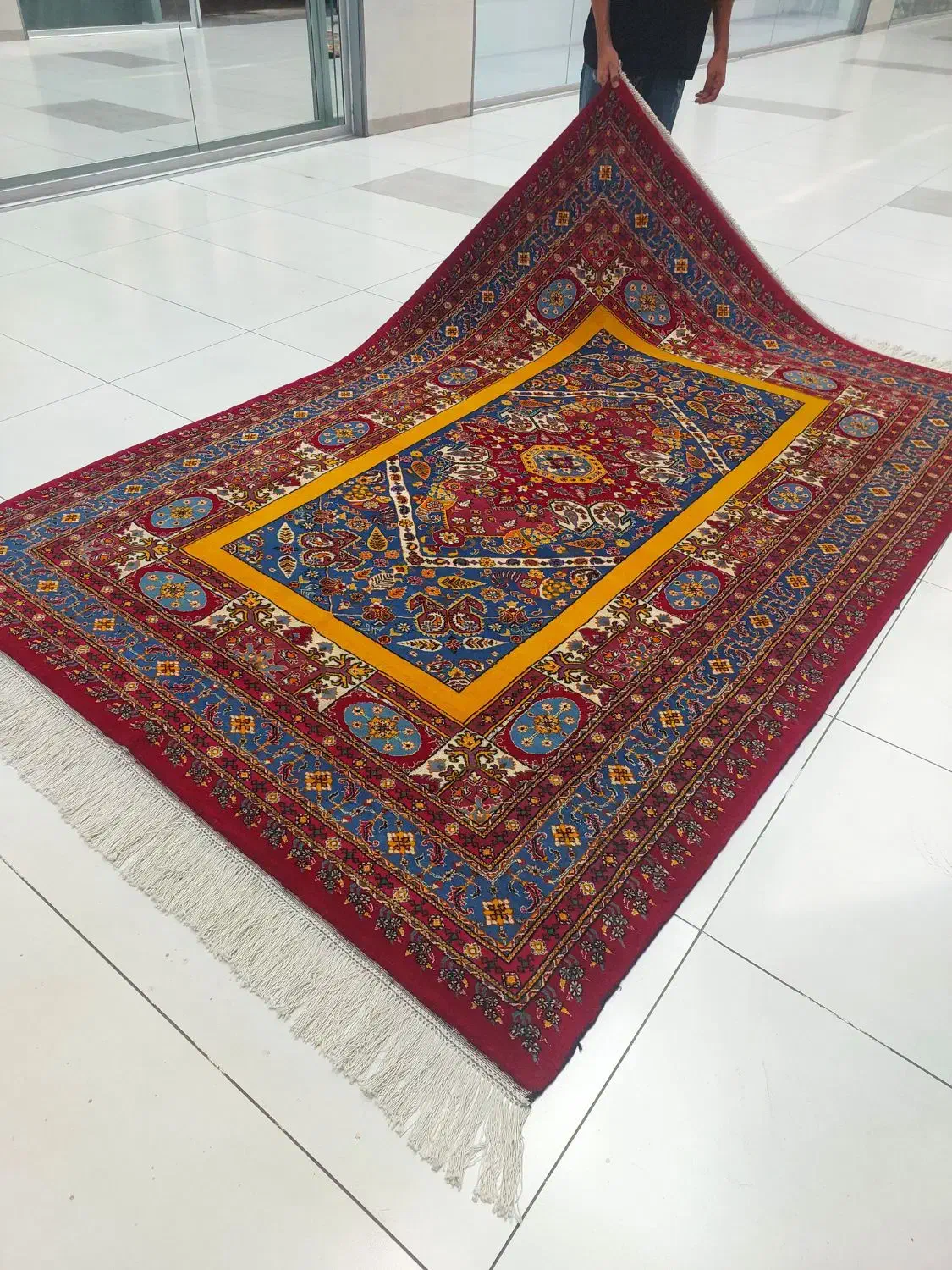 فرش دستباف (بساک)۶ متریهای قشقایی گل ابریشم|فرش|مشکیندشت, |دیوار