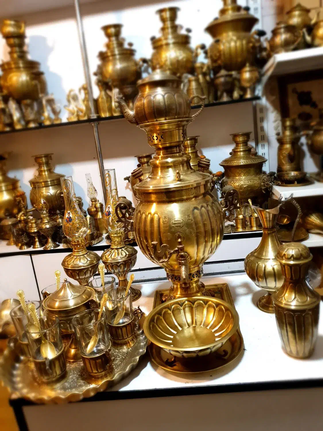 jt تولیدی wq سماور گازی برنجی ذغالی زغالی برقی ge|سماور، چای‌ساز، قهوه‌ساز|اصفهان, دستگرده|دیوار