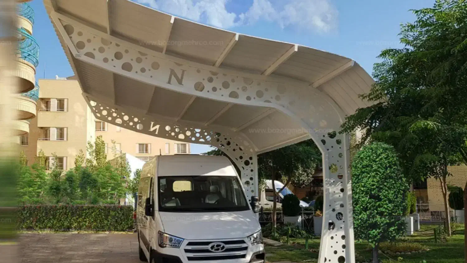 سایبان خودرو شیک و با دوام و ارزان|مصالح و تجهیزات ساختمان|فولادشهر, B2|دیوار