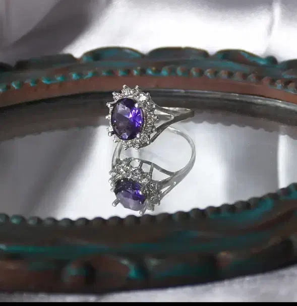 انگشتر نقره زنانه مدل آمیتیست|جواهرات|آبادان, |دیوار