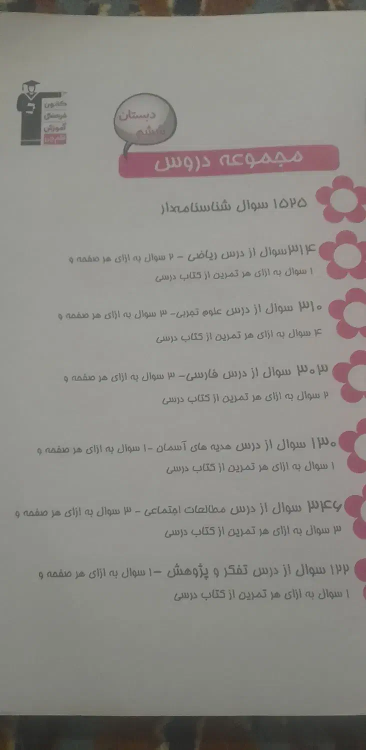 مجموعه دروس ششم|کتاب و مجله آموزشی|دهدشت, |دیوار
