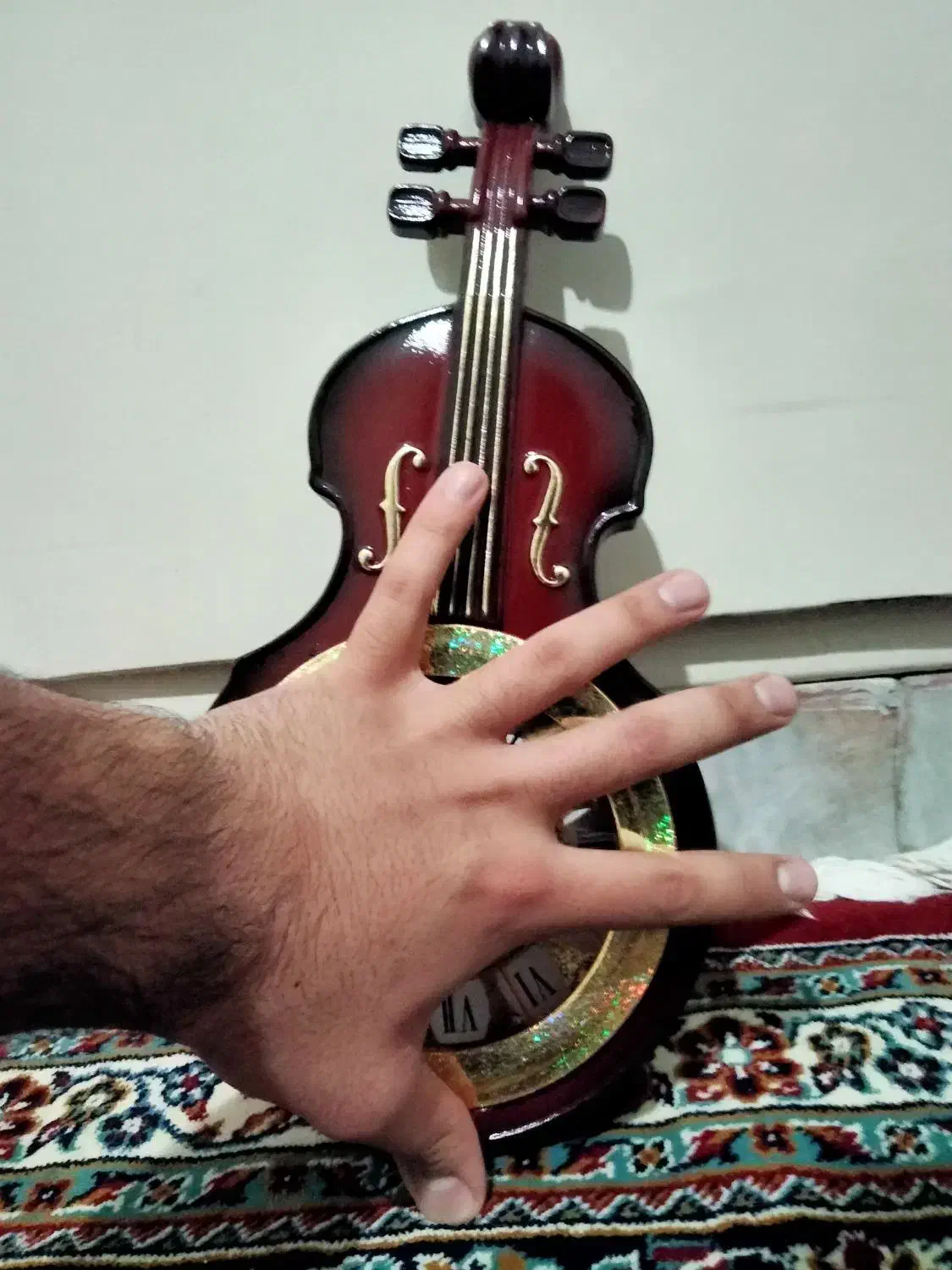 ساعت دکوری رومیزی طرح ویولون|ساعت دیواری و تزئینی|ری, فیروزآبادی|دیوار