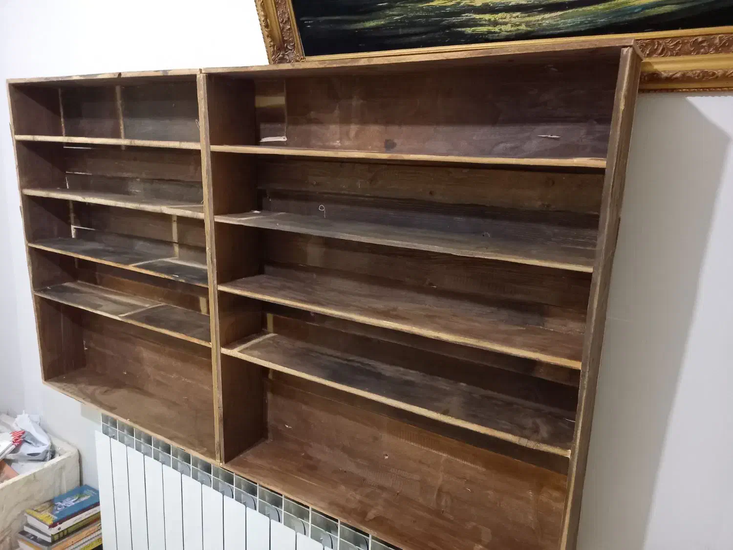 قفسه انباری از چوب روسی|کتابخانه، شلف، قفسه‌های دیواری|سنندج, |دیوار