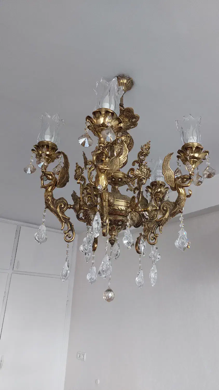 لوستر برنجی|لوستر و چراغ آویز|کرج, مصباح|دیوار