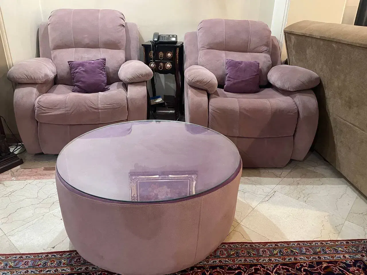مبل ریلکسی و راحتی راک گردان و مبل ماساژور بنفش|مبلمان خانگی و میز عسلی|تهران, اباذر|دیوار