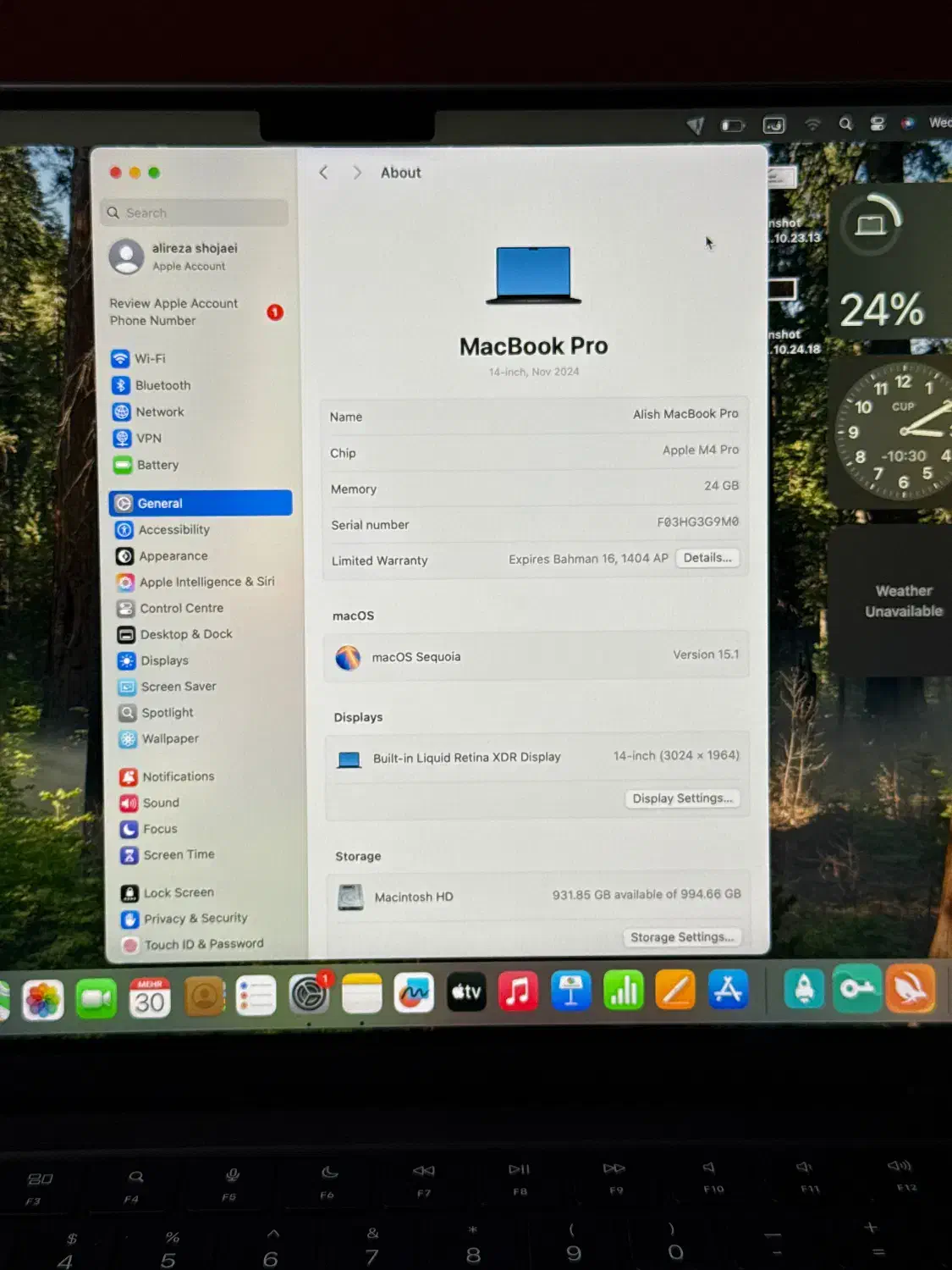 مک بوک Mac book m4 pro|رایانه همراه|مشهد, سجاد شهر|دیوار