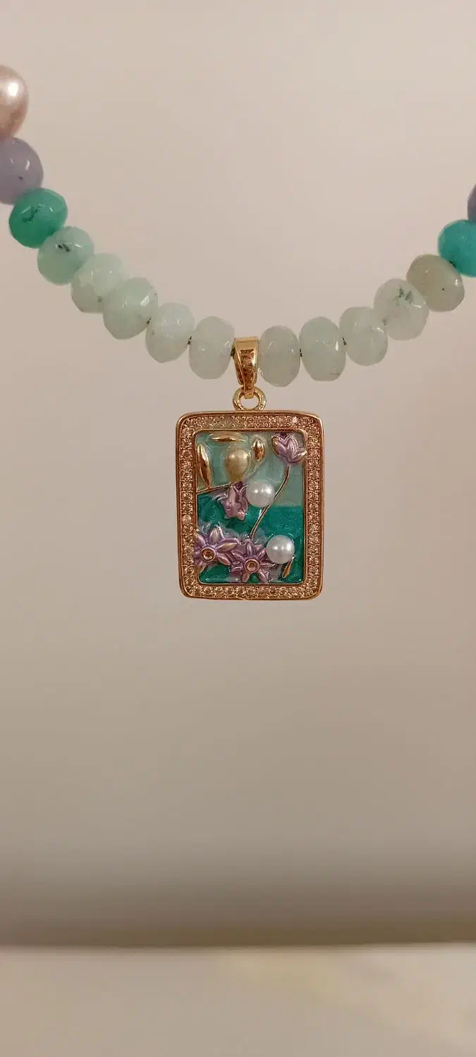 نیم ست مروارید پرورشی،آکوامارین و عقیق|جواهرات|تهران, حکیمیه|دیوار