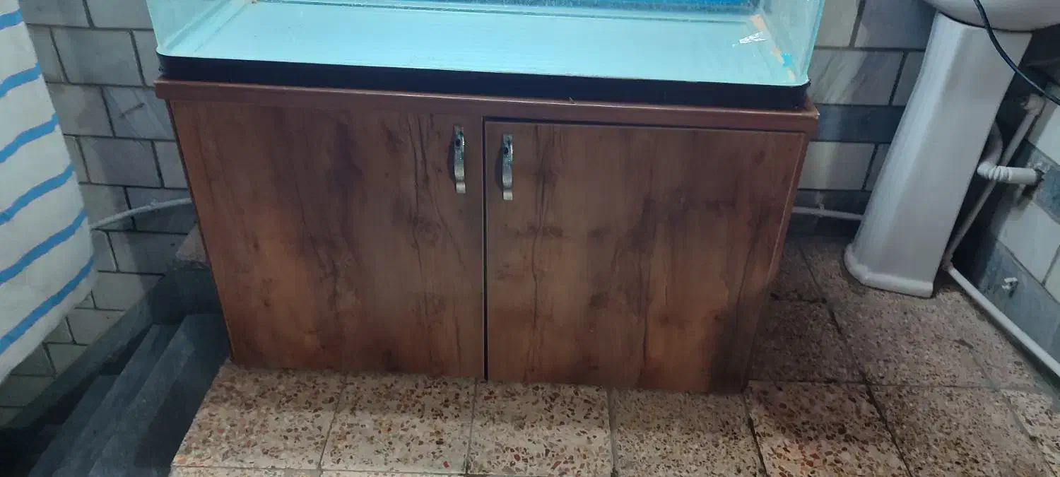 اکواریوم به همراه میز|لوازم جانبی حیوانات|اهواز, کمپلو جنوبی|دیوار