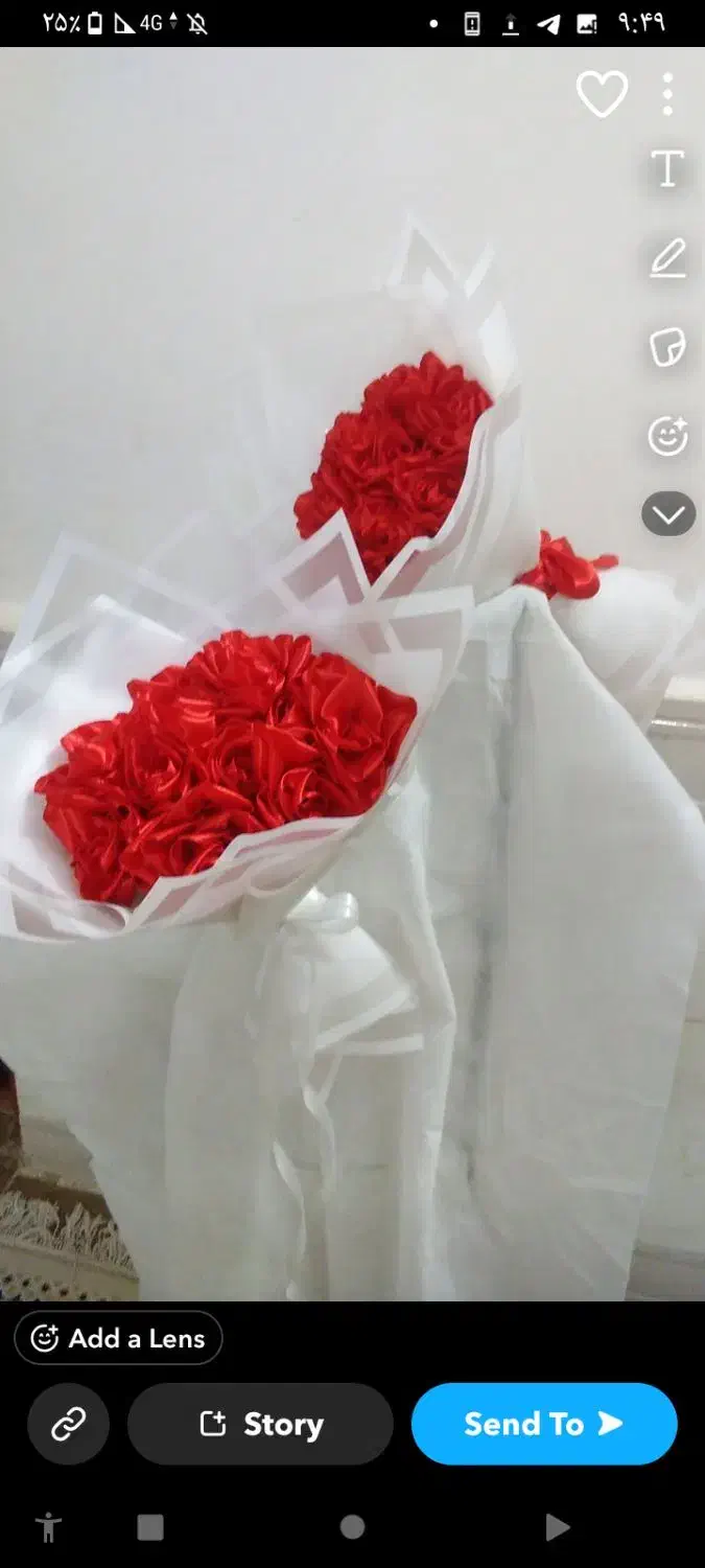 دوعدد رز قرمز|گل مصنوعی|گنبد کاووس, |دیوار