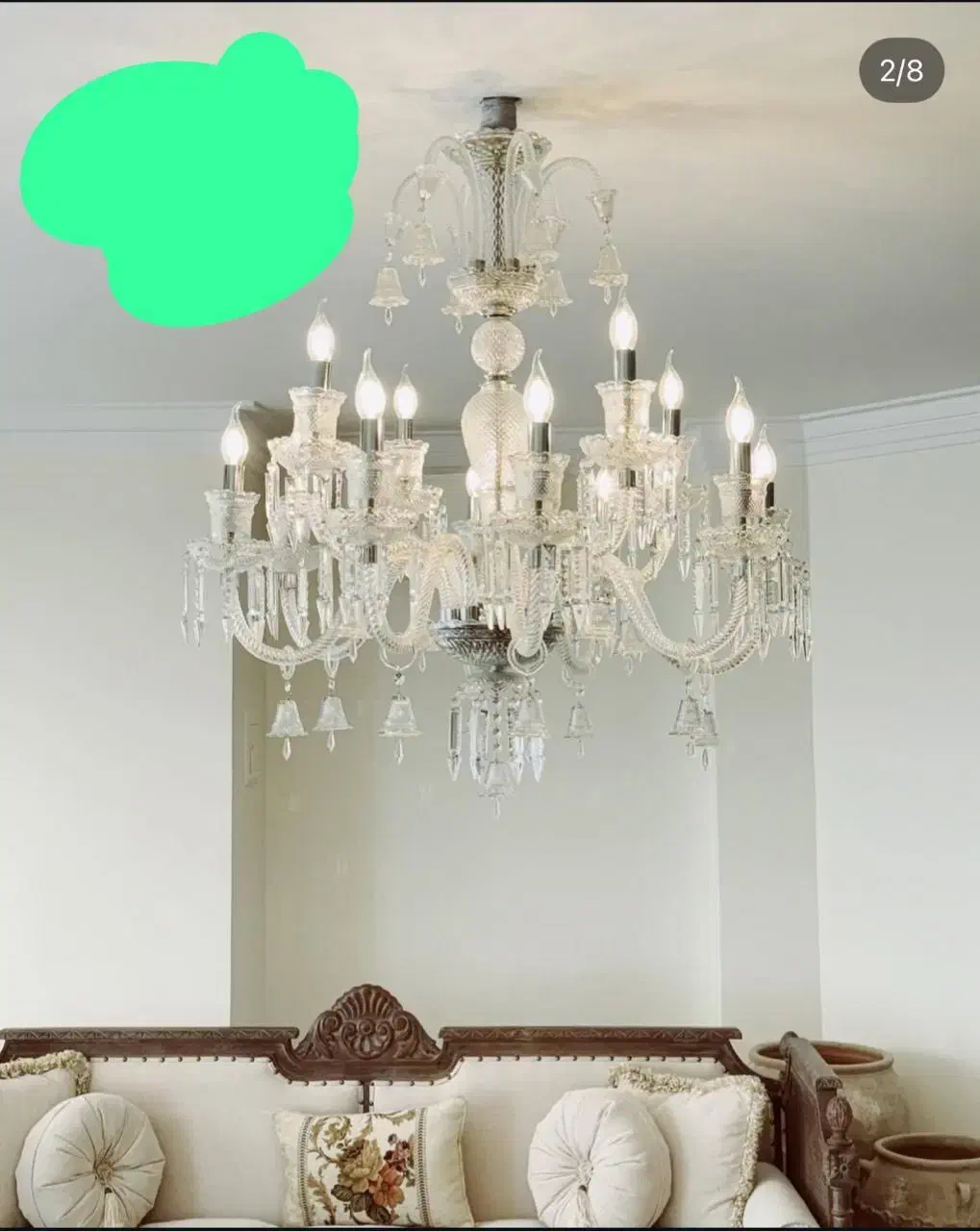 لوستر باکارا ۸ شاخه|لوستر و چراغ آویز|اهواز, فولادشهر|دیوار