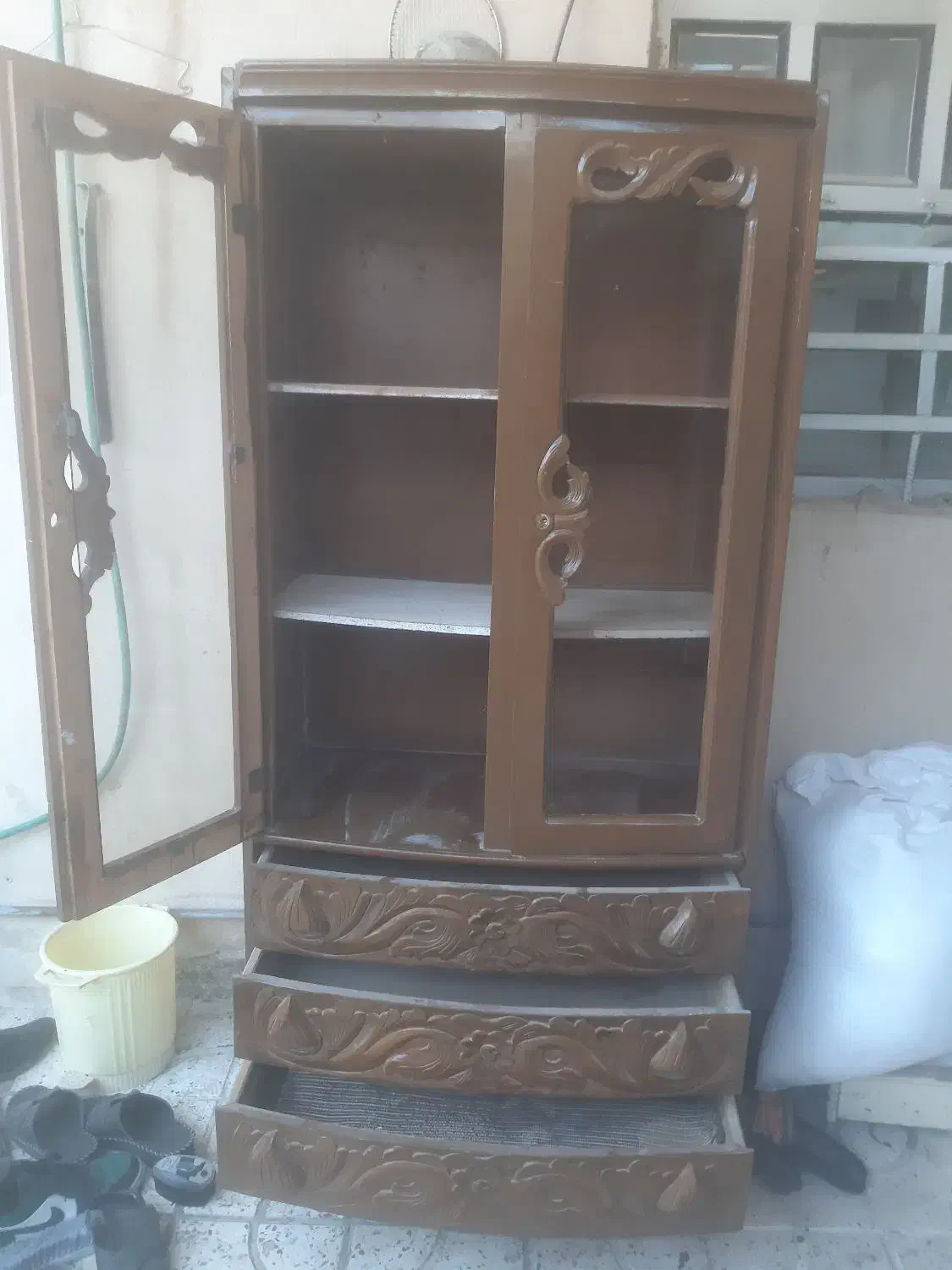 کمد کار کرده چوب اصل|جاکفشی، کمد، دراور|بوشهر, |دیوار