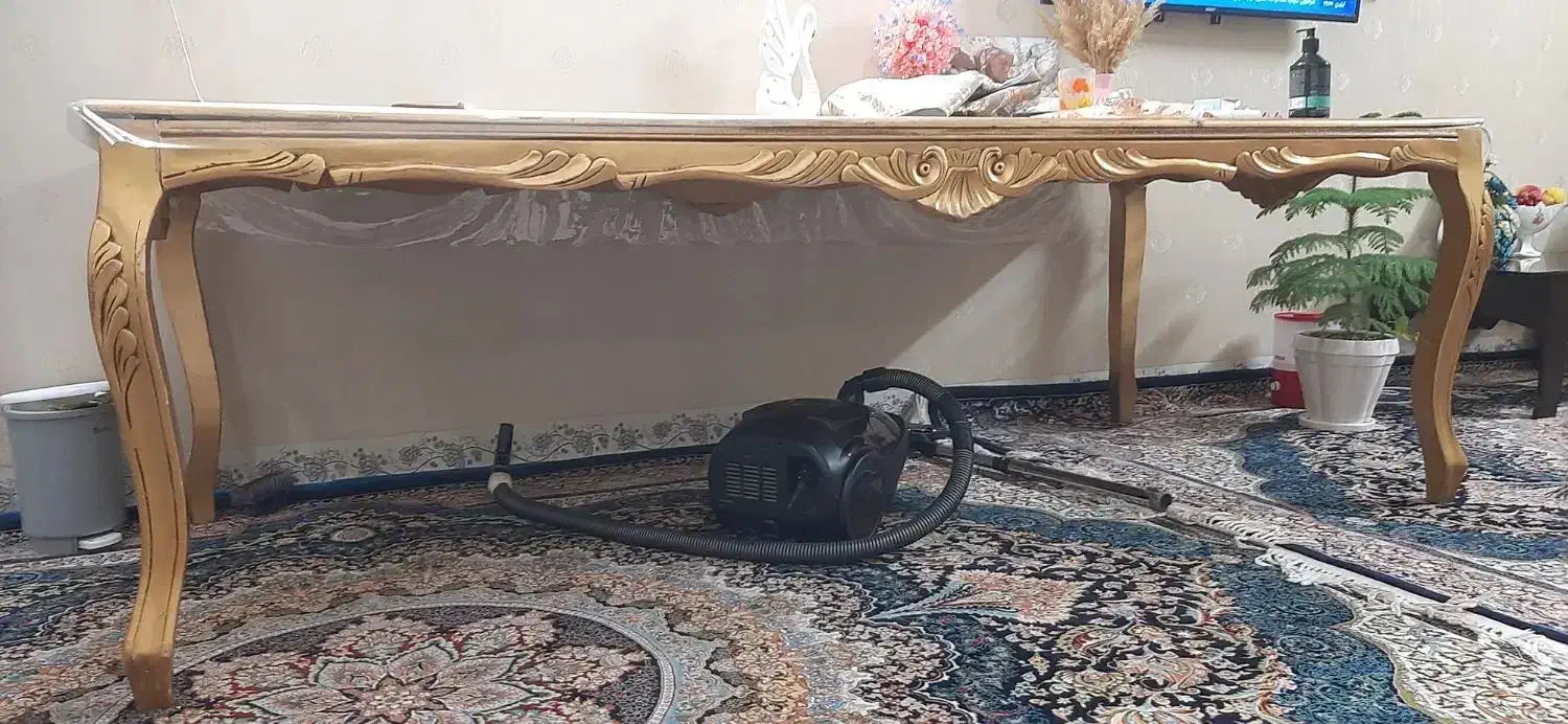 فروش میزغذاخوری طلایی 8نفر|میز و صندلی غذاخوری|بافق, |دیوار