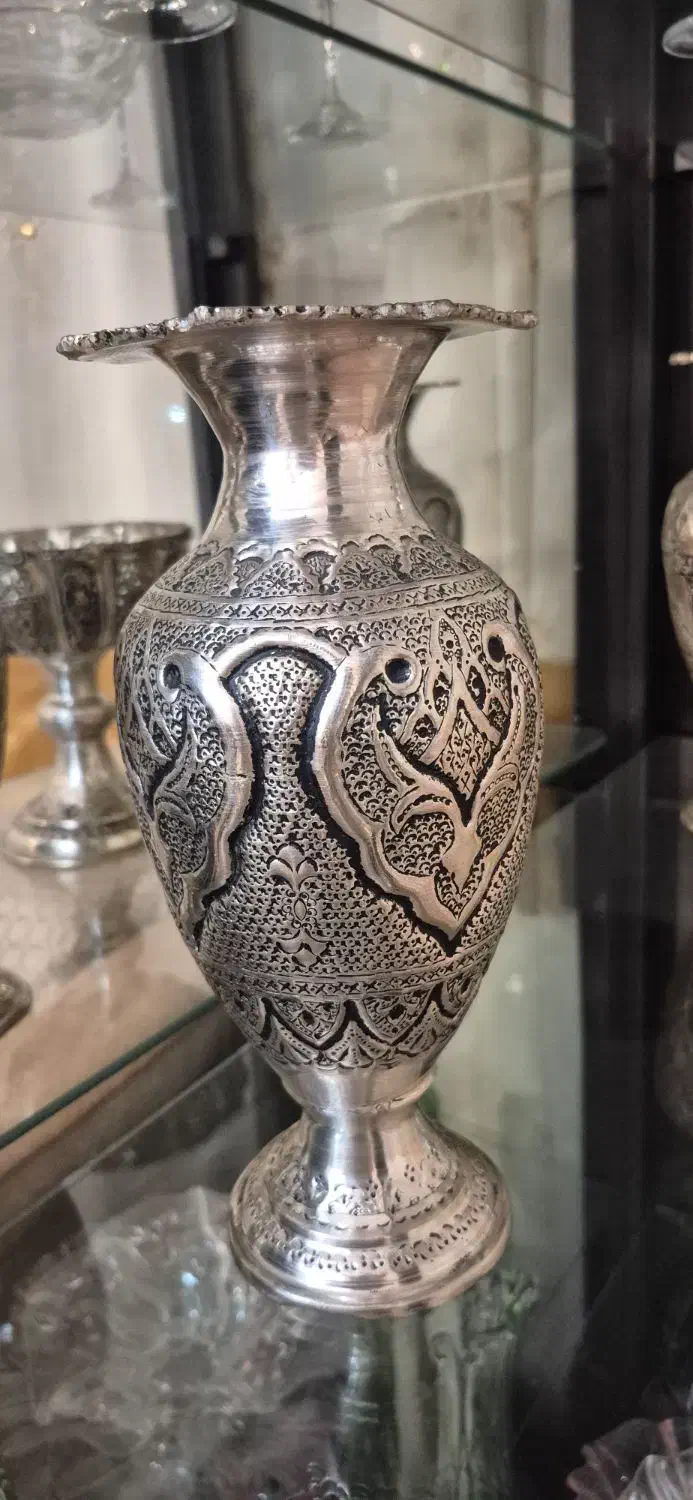 ظرف آنتیک قلمزنی نقره|کلکسیون اشیاء عتیقه|محمدشهر, ولدآباد|دیوار
