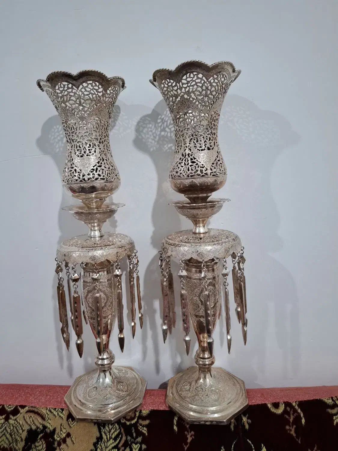 شمعدان نقره|کلکسیون اشیاء عتیقه|شراء, |دیوار