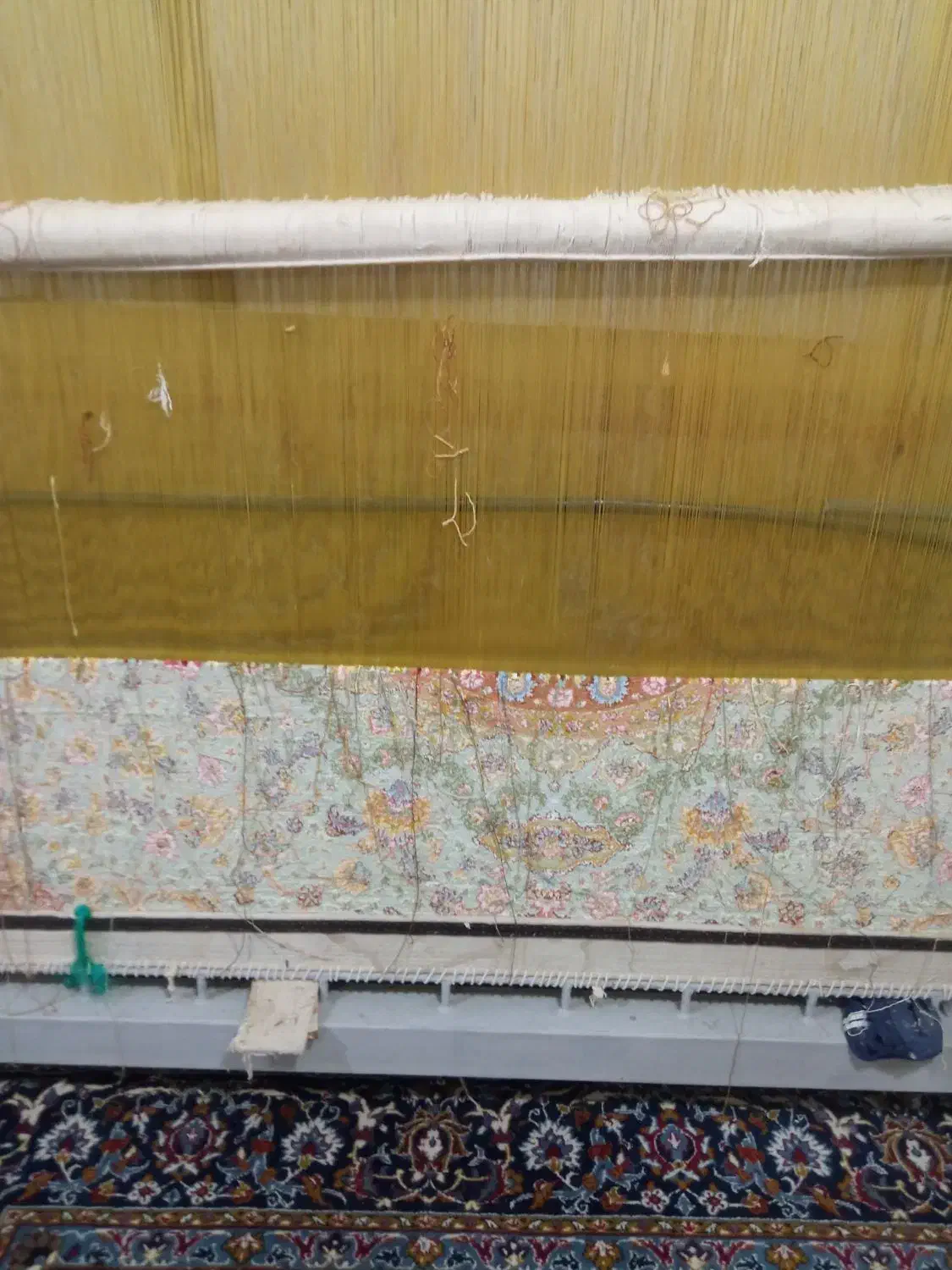 فرش تمام ابریشم نیم کاره|فرش|بستان آباد, |دیوار