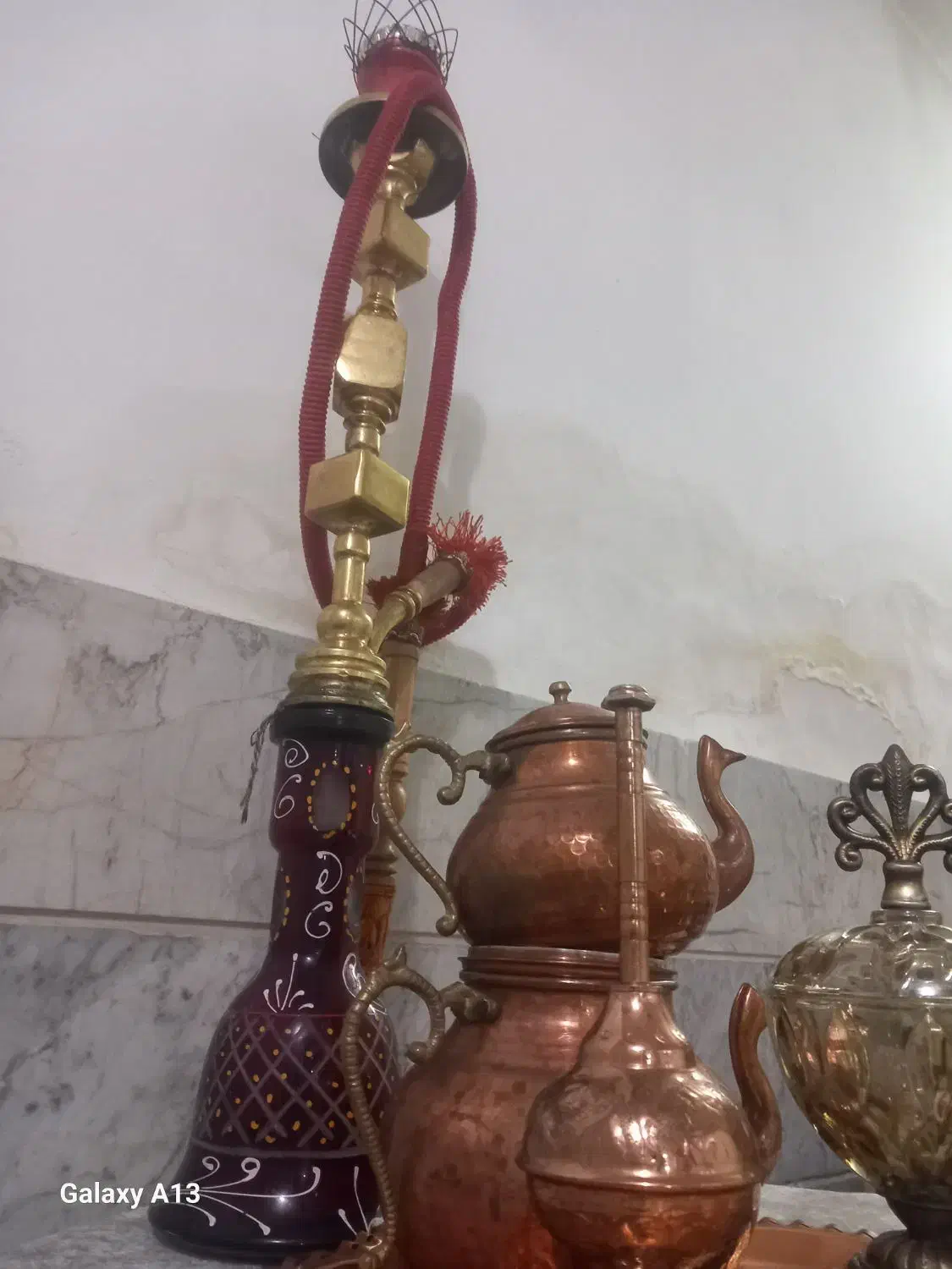 قلییون برنجی با تمام لوازم|کلکسیون و سرگرمی|تهران, والفجر (افسریه)|دیوار