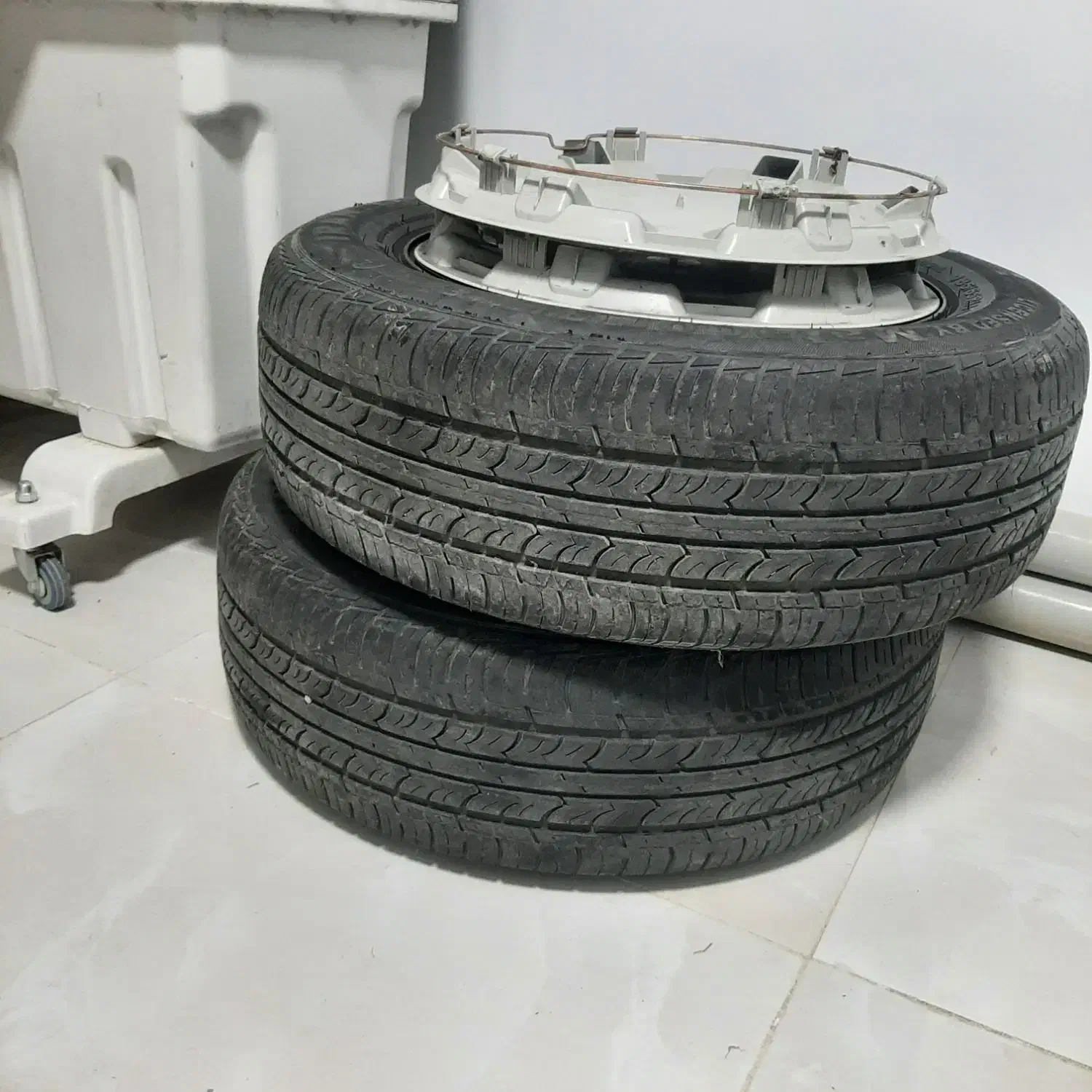 ۲ عدد رینگ و لاستیک سایز ۱۴ پژو|قطعات یدکی و لوازم جانبی|کوهدشت, |دیوار