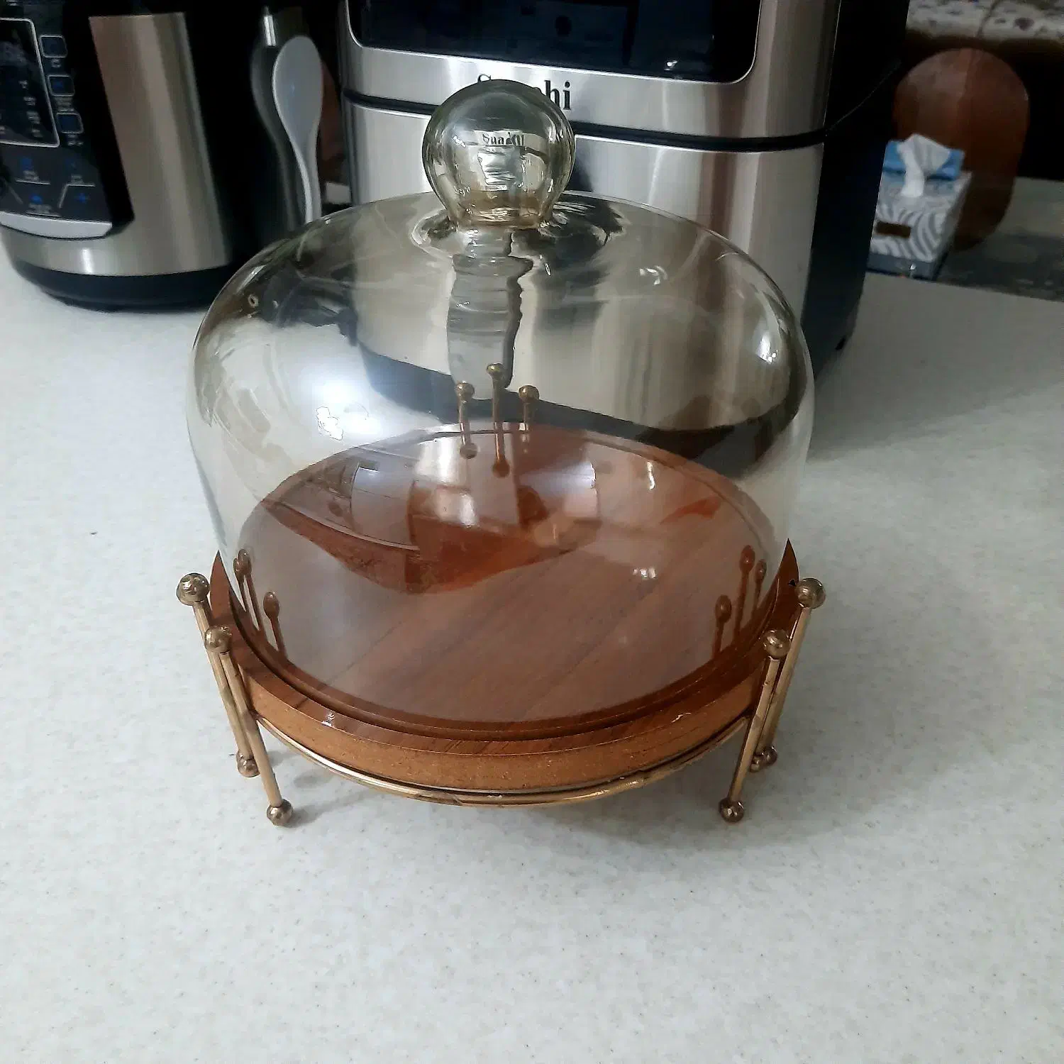 لاله لوستر شامپاینی وظرف سرو کیک و سینی|لوستر و چراغ آویز|فردیس, سرحد آباد|دیوار