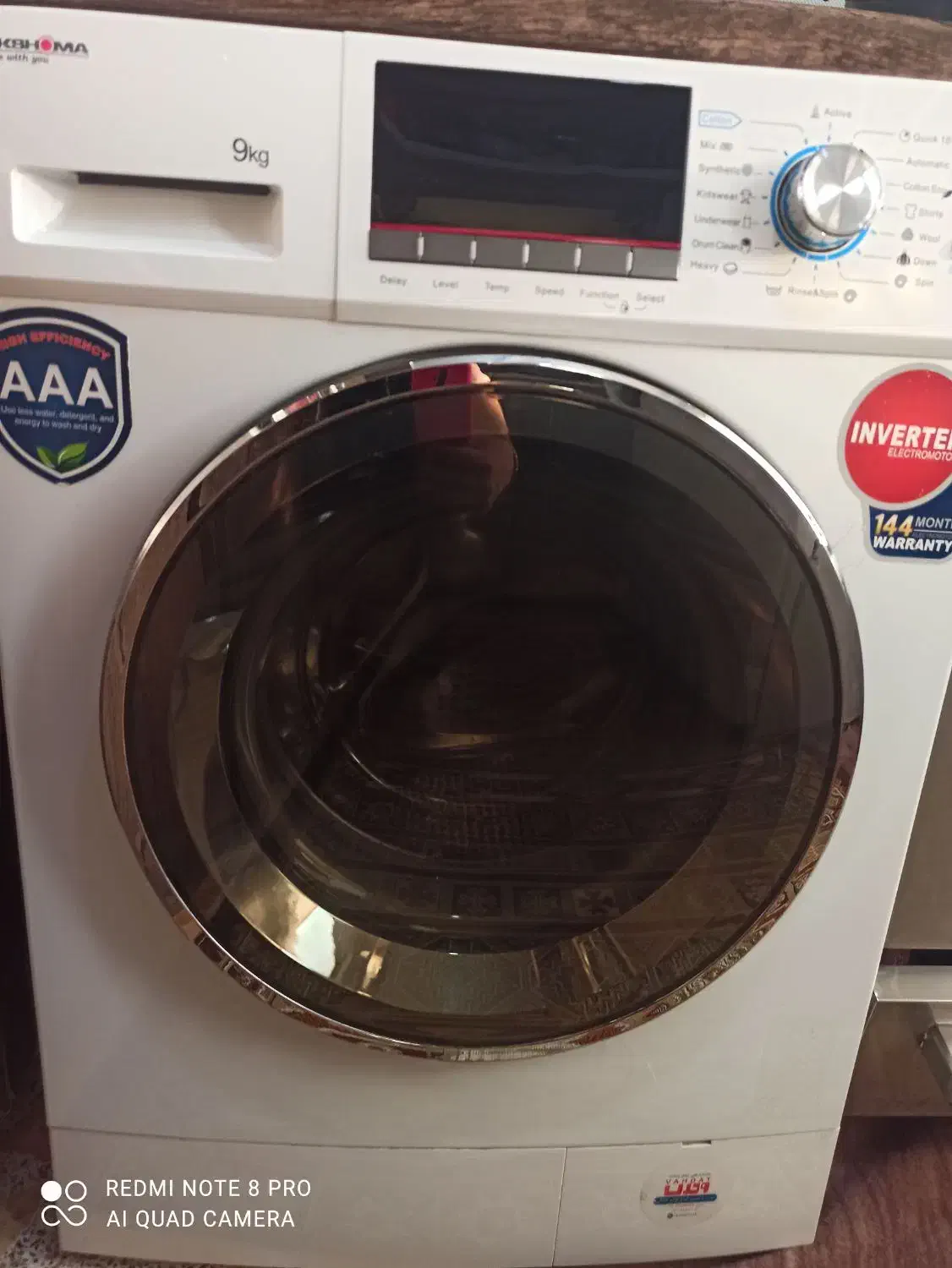 لباسشویی پاک شوما نه کیلویی در حد نو|ماشین لباسشویی و خشککن لباس|اقبالیه, |دیوار