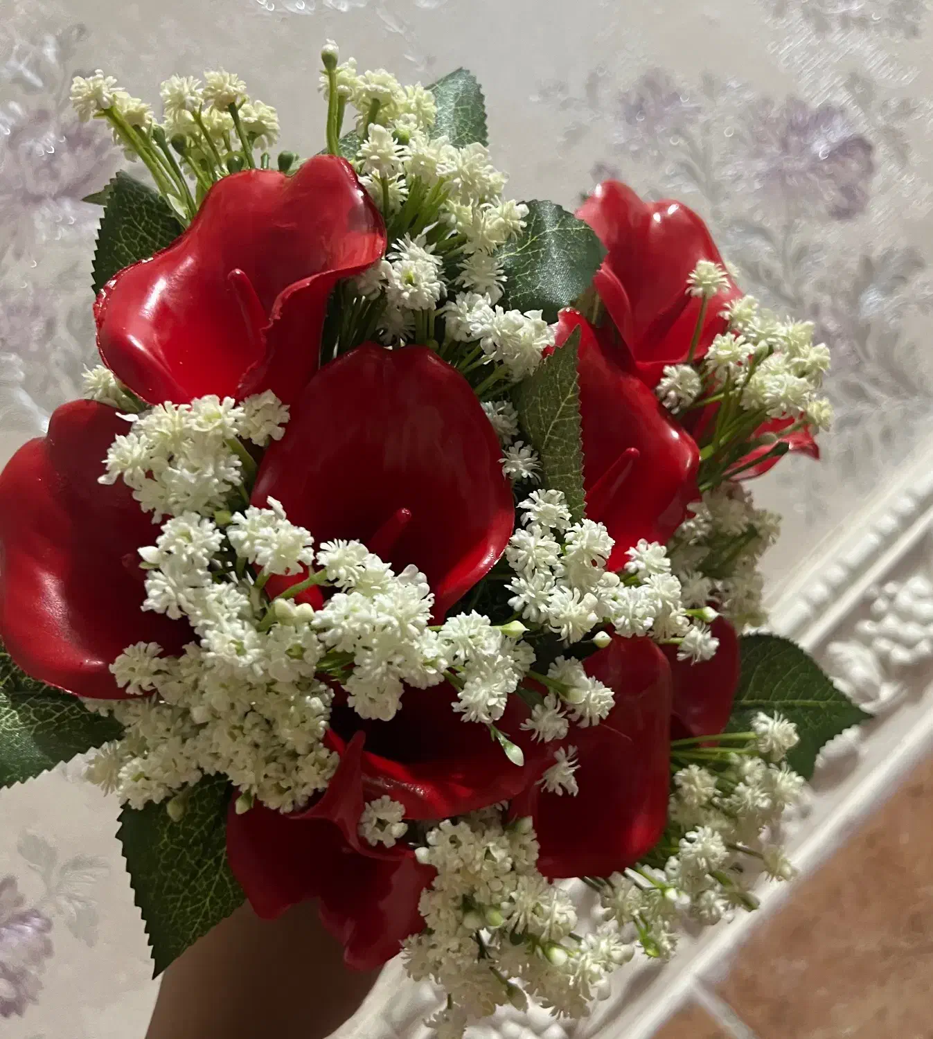 گل عروس  و سینی حنا عمده و تک|گل مصنوعی|زاهدان, |دیوار