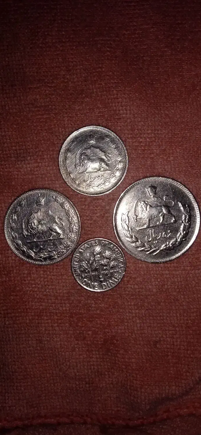 پول قدیمی خارجی قدیمی سه تا پول پهلوی هم هست|کلکسیون سکه، تمبر، اسکناس|نسیم‌شهر, |دیوار