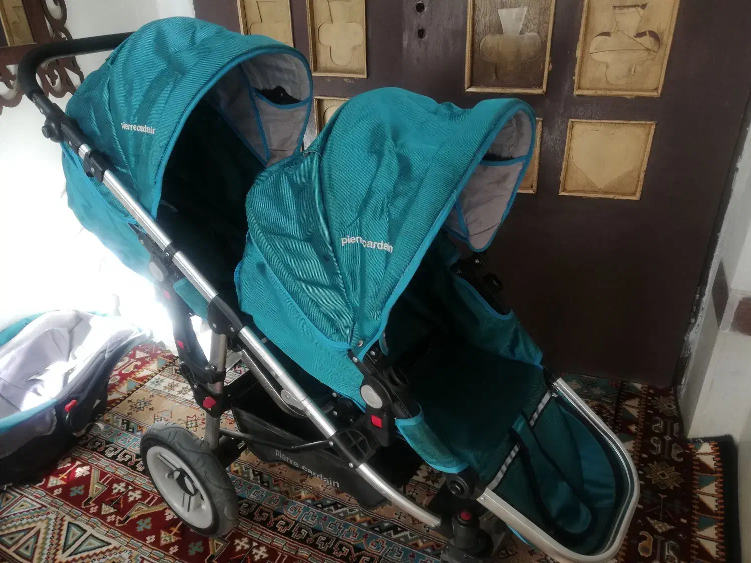 کالسکه دو قلو پیر گاردین اصلی و کریر|کالسکه و لوازم جانبی|جوانرود, |دیوار