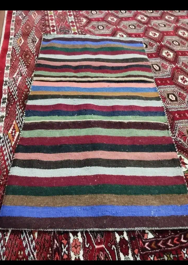 خورجین دست بافت خالص پشم|گلیم، جاجیم، گبه|بندر ترکمن, |دیوار