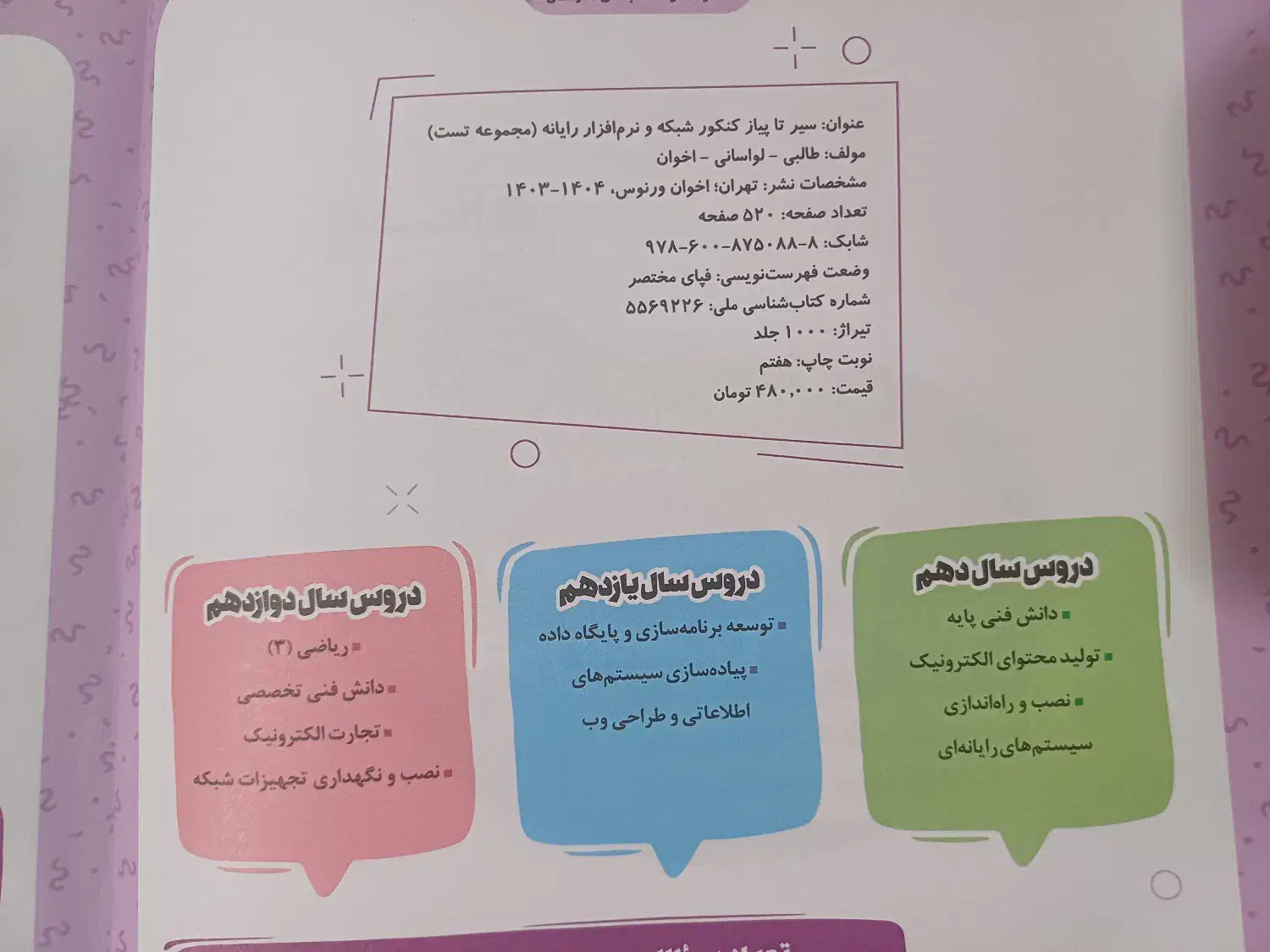 کتاب تست کنکوری رشته کامپیوتر فنی حرفه ای|کتاب و مجله آموزشی|تهران, بهداشت|دیوار