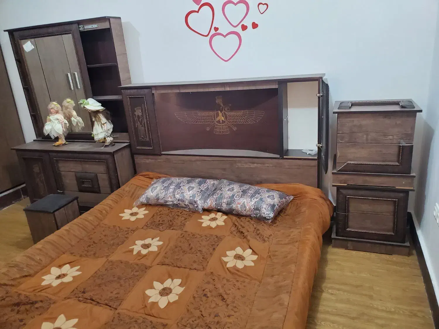 فروش سرویس خواب دو نفره|تخت و سرویس خواب|لامرد, |دیوار