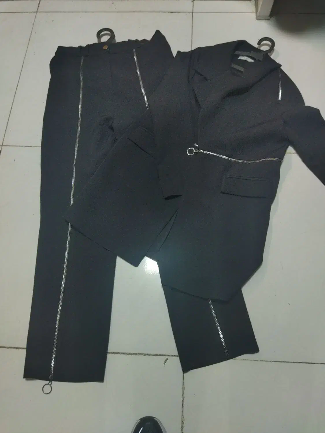 کت شلوار زیپ دار مجلسی مشکی وکرمی|لباس|مرودشت, ژیان|دیوار