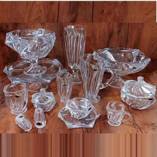 سرویس کریستال 45 پارچه|ظروف سرو و پذیرایی|مشهد, زمرد|دیوار