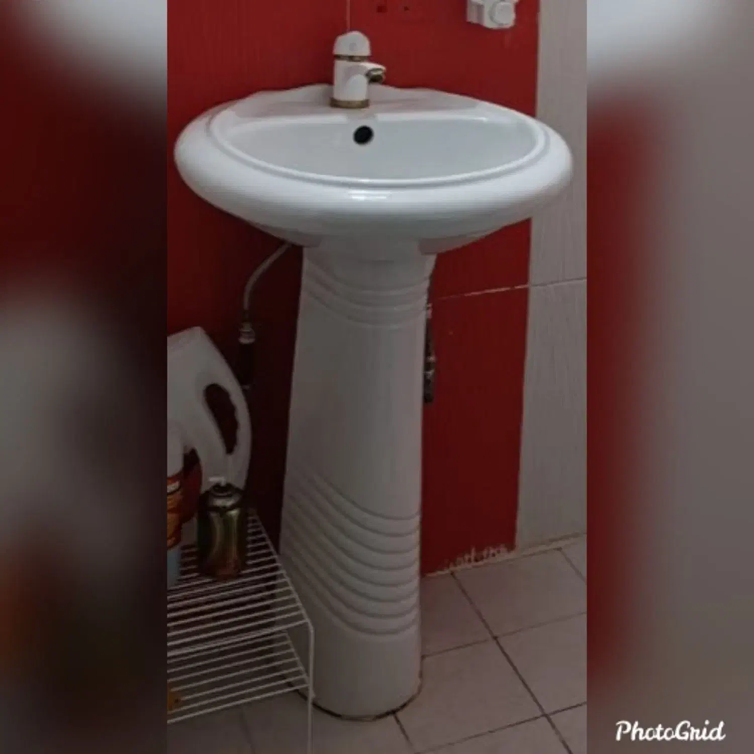 روشویی بزرگ پایه دار|لوازم سرویس بهداشتی|فولادشهر, B8|دیوار