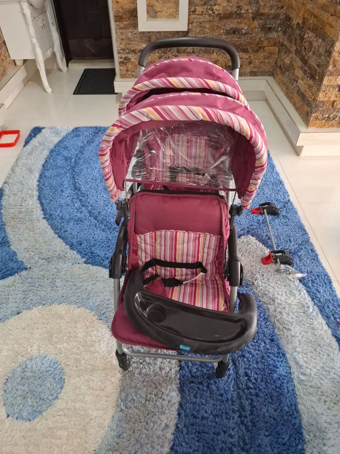 کالسکه دوقلو براوو پشت سرهم استفاده نشده نو نو|کالسکه و لوازم جانبی|شیراز, شهرک مفتح|دیوار