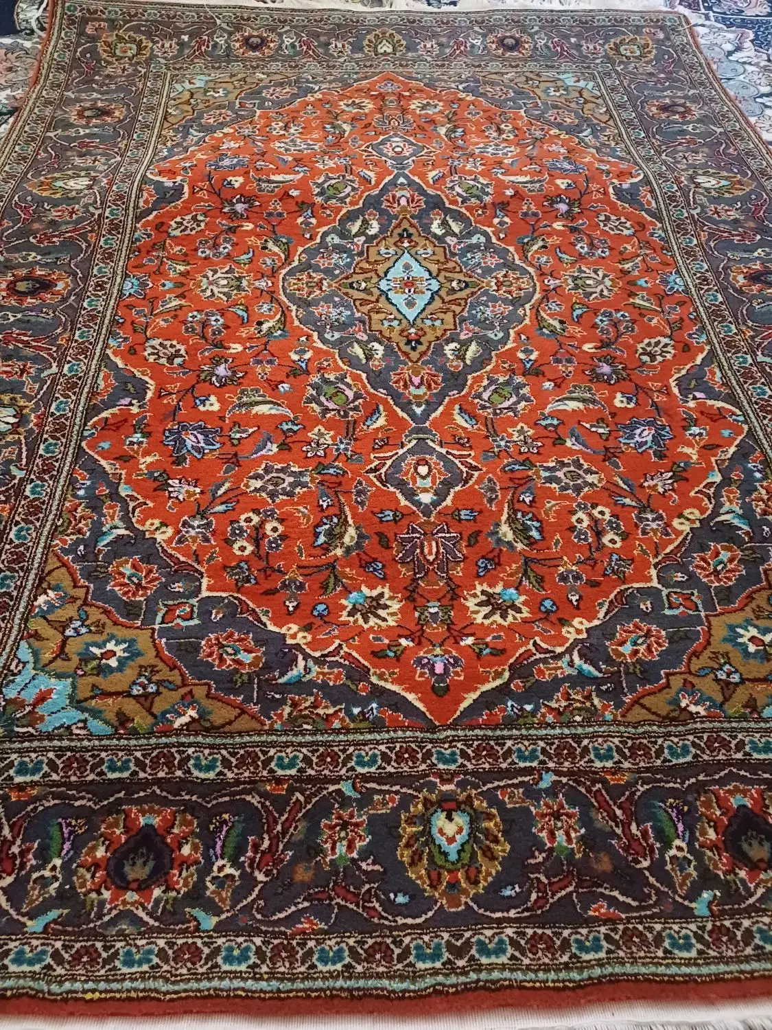 فرش دست باف زرع و نیم .نخ ابریشم و مرینوس|فرش|اسدآباد, |دیوار