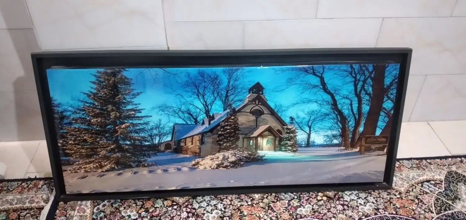 تابلو طرح کلبه (با برق روشن میشه*)|تابلو، نقاشی، عکس|قرچک, شهرک الحدید|دیوار