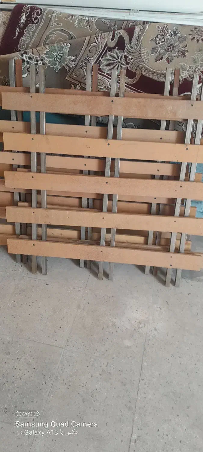 تخت خواب دوطبقه فلزی همراه ۲تشک رویال اصل|تخت و سرویس خواب|پاکدشت, پاکدشت (مامازند)|دیوار