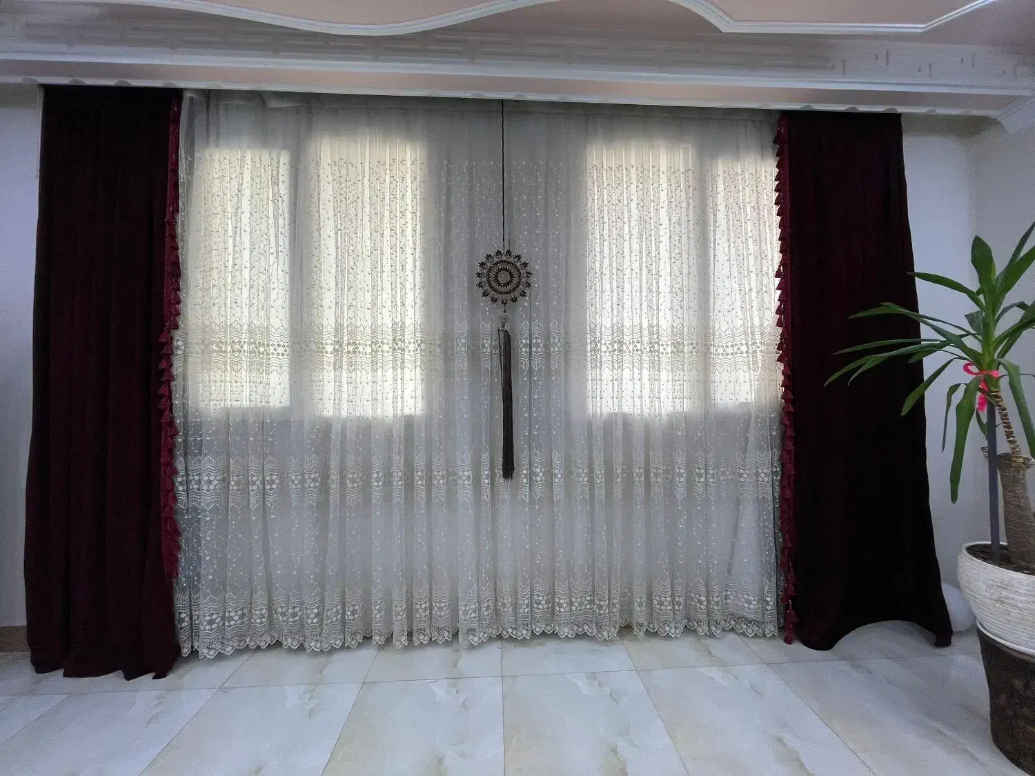 پرده با کتیبه مخمل|پرده، رانر، رومیزی|اسلامشهر, ایرین|دیوار