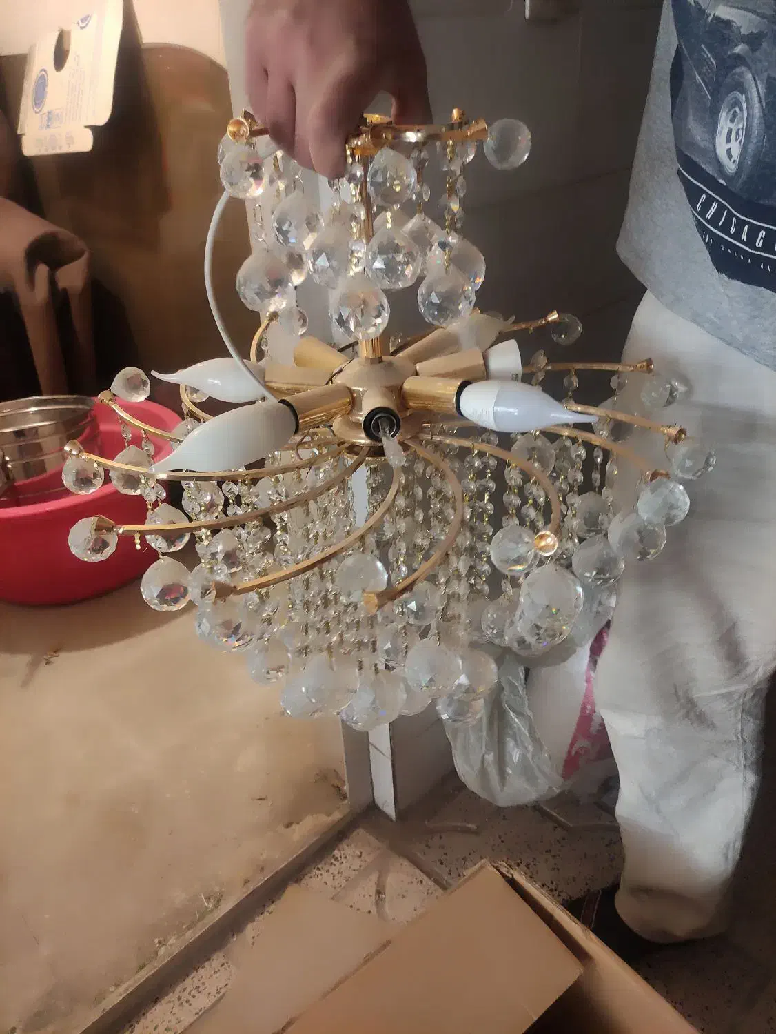 لوستر شیشه ای ،کاملا سالم و شیک|لوستر و چراغ آویز|کرمان, |دیوار