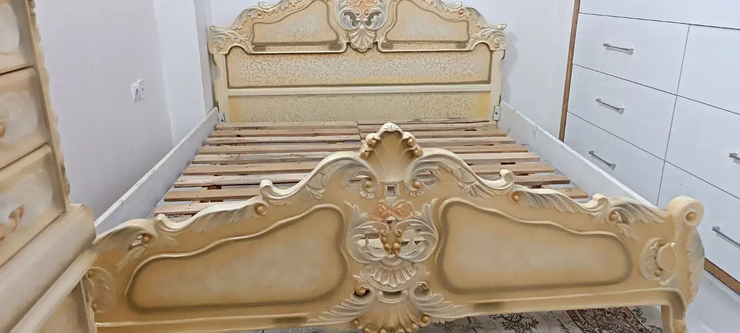 سرویس خواب دو نفره تمام چوب ،همراه خوش خواب رویا|تخت و سرویس خواب|شیروان (خراسان), |دیوار