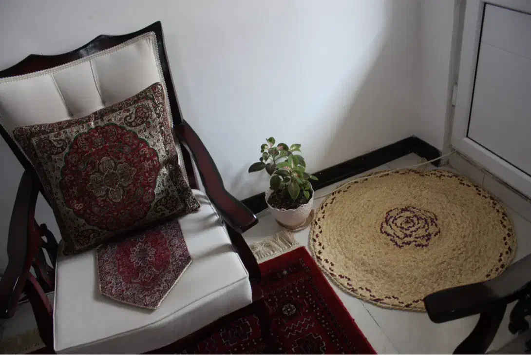 ترمه پنج تیکه به همراه ۴ عدد رویه کوسن|پرده، رانر، رومیزی|سنندج, |دیوار