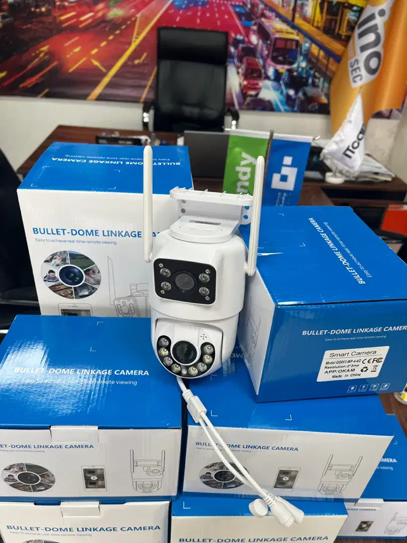 دوربین مداربسته بیسیم دو لنز سیمکارتی چرخشی|دوربین مداربسته|رشت, انصاری|دیوار