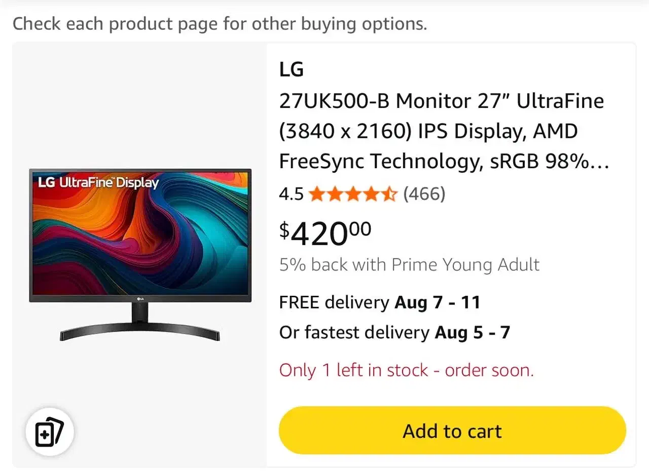 مانیتور آکبند 27UL500-W 27-Inch UHD LG|قطعات و لوازم جانبی رایانه|اصفهان, پارک مشتاق|دیوار
