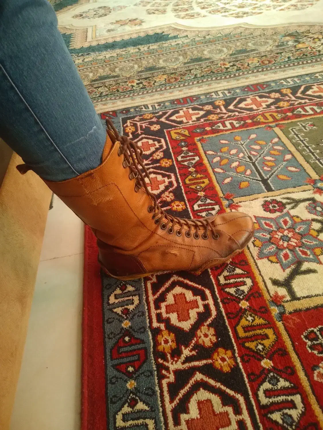 کفش بوت مارک ایتالیا تمام چرم در حد نو|کیف، کفش، کمربند|کوهمره, |دیوار