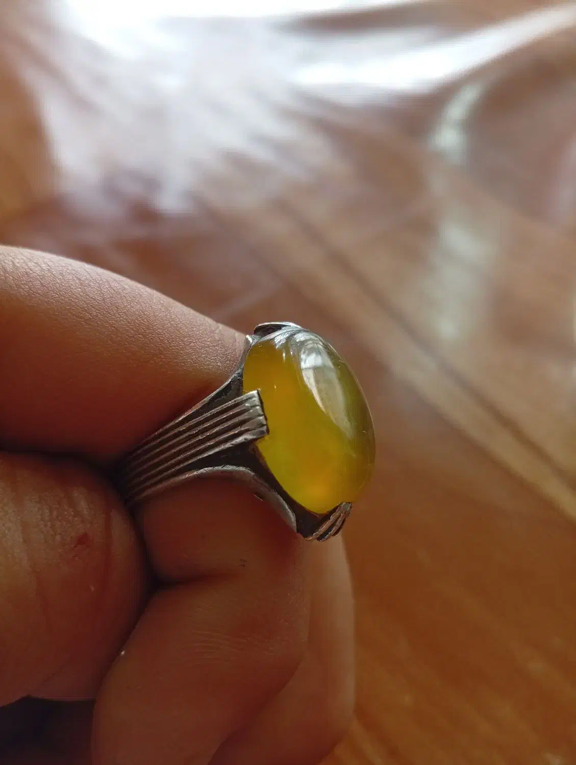 انگشتر نقره عقیق زرد اصل شرف‌الشمس|جواهرات|اردبیل, |دیوار