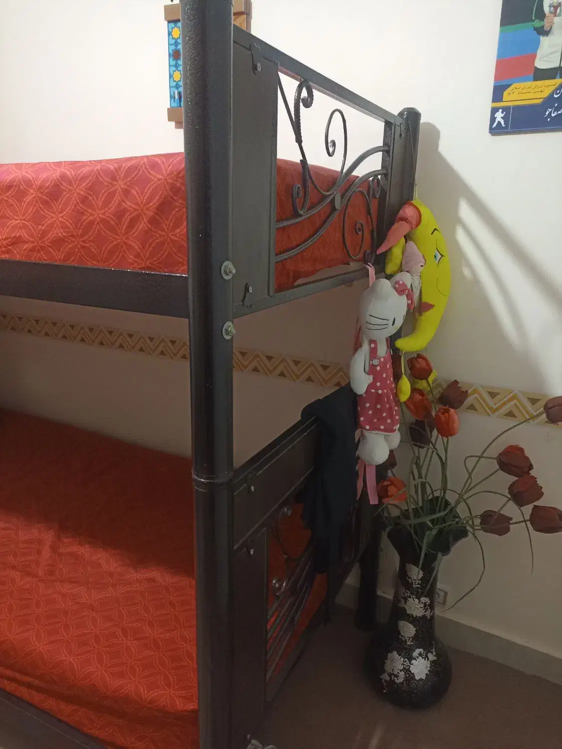 تخت خواب دو طبقه همراه با تشک و نردبان|تخت و سرویس خواب|سمنان, |دیوار